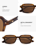SOJOS Trendy Rectangle Polarized Sunglasses Womens Mens, Small Retro Fashion Thin Slim Square Sunnies SJ2610, Brown Tortoise/Brown 🍁 All In One Marketplace Canada