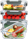 M MCIRCO [5-Packs, 36 Oz.] Glass Meal Prep Containers with Lifetime Lasting Snap Locking Lids Glass Food Containers,Airtight Lunch Container,Microwave, Oven, Freezer and Dishwasher (4.5 Cup) 🍁 All In One Marketplace Canada