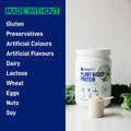 LEANFIT PLANT-BASED PROTEIN & GREENS Natural Vanilla – 20g Plant Protein + 4 Leafy Greens Per Serving – Vegan, Gluten-Free, Soy-Free, No Sugar - 20 Servings, 517g Tub 🍁 All In One Marketplace Canada