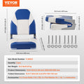 VEVOR High Back Boat Seats, 21.85" Folding Chair with Thickened Sponge Padding and Hinge, Fold-Down Captain Chairs for Fishing, Sightseeing, Speedboat, Canoe, 2-Pack 🍁 All In One Marketplace Canada