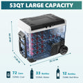 EUHOMY 12 Volt Refrigerator, 53QT(50L) Electric Cooler, Portable Freezer 12V/24V DC 110-240V AC, 12V Fridge -4℉~68℉, 12V Cooler with Wheels & 2 Baskets for Travel, Truck, Boat, Camping 🍁 All In One Marketplace Canada
