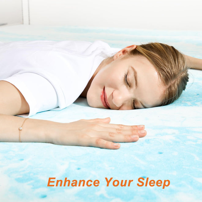 Sweetcrispy 3 Inch Twin XL Memory Foam Mattress Topper, Blue 🍁 All In One Marketplace Canada