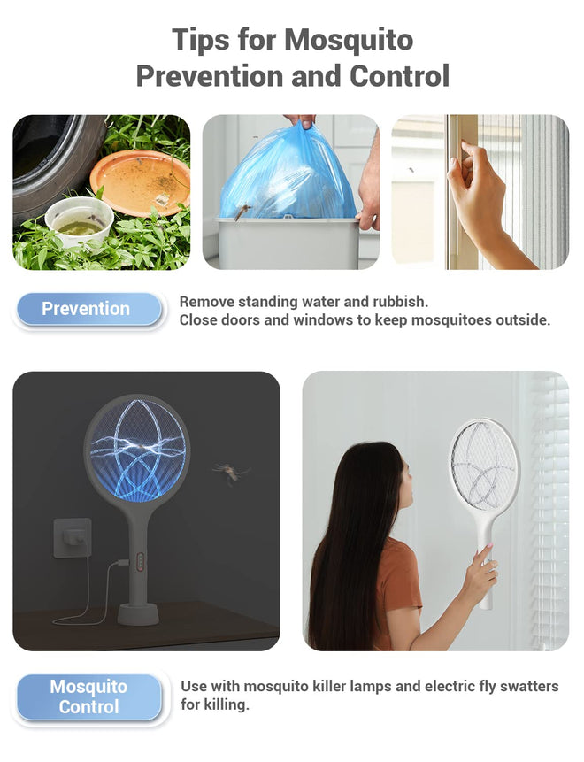 YISSVIC Bug Zapper Racket 4000 Volt Electric Fly Swatter Fly Zapper Indoor Outdoor Dual Modes with Attractant Light Rechargeable 🍁 All In One Marketplace Canada