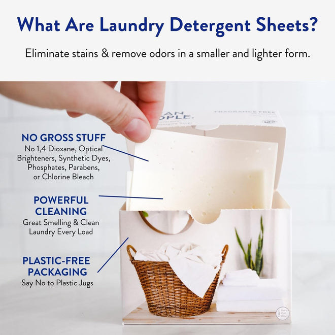 Clean People Laundry Detergent Sheets - Recyclable Packaging, Hypoallergenic, Stain Fighting - Ultra Concentrated, Laundry Soap - Fresh Scent, 192 Pack 🍁 All In One Marketplace Canada