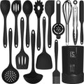 Silicone Cooking Utensils Set - 446°F Heat Resistant Kitchen Utensils,Turner Tongs,Spatula,Spoon,Brush,Whisk,Kitchen Utensil Gadgets Tools Set for Nonstick Cookware,Dishwasher Safe (BPA Free) 🍁 All In One Marketplace Canada