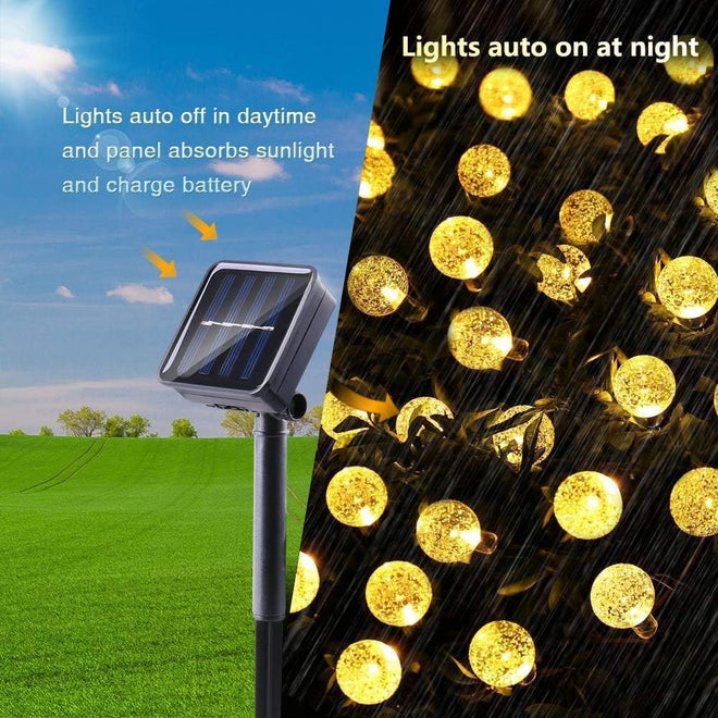 Toodour Solar String Lights Outdoor, 56ft 100 LED Globe String Lights, Waterproof Crystall Ball Lights Solar Patio Lights with 8 Modes for Garden Lawn Gazebo Yard, Outdoor Decorations - Warm White 🍁 All In One Marketplace Canada