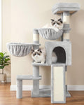 Gitelsnour Cat Tree, Cat Tower with condo, 2 Baskets, Large Platform, Scratch Board, Cat Scratching Posts for Indoor Cats, Light Gray GCT003SW 🍁 All In One Marketplace Canada