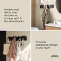 Umbra Sticks Wall-Mounted Coat Rack Rail Hook with 8 Retractable Pegs – Modern, Space-Saving Storage Organizer, Black 🍁 All In One Marketplace Canada