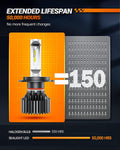 SEALIGHT H4/9003/HB2 LED Headlight Bulbs 50000 Lumens 800% Brightness, X1 Dual High/Low Beam LED Headlights Conversion Kit, 6000K Xenon White, H4 Halogen Replacement, IP67 Waterproof, Pack of 2 🍁 All In One Marketplace Canada