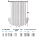 Waffle Weave Shower Curtain with Stainless Steel Hooks - 256 GSM Heavy Duty Fabric Bath Curtains, Hotel Luxury Quality, Water Resistant, Machine Washable, Weighted Hem, 72 x 72 Inches (White) 🍁 All In One Marketplace Canada