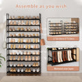 10 Tier Shoe Rack, Large Capacity Tall Shoe Storage Organizer Holds 50-55 Pairs Shoes and Boots, Vertical Shoe Shelf Cabinet with Versatile Hooks for Closet Entryway Garage Bedroom 🍁 All In One Marketplace Canada