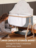 Baby Bassinet Bedside Sleeper - 3 in 1 Bassinets with Waterproof Sheets, Soft Mattress and Breathable Mesh, Adjustable Height Bedside Bassinet for Baby with Wheels, Storage Basket, Gray 🍁 All In One Marketplace Canada