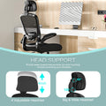 Mimoglad Office Chair, Comfy Desk Chair - High Back Ergonomic Computer Chair with Adjustable Lumbar Support & Headrest, Flip-up Armrests for Guitar Playing (Black(Black Frame)) 🍁 All In One Marketplace Canada