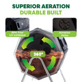 FCMP Outdoor IM4000 Dual Chamber Tumbling Composter Canadian-Made, 100% Recycled Resin - Outdoor Rotating Compost Tumbler Bin for Garden, Kitchen, and Yard Waste, Black (37 Gallon) 🍁 All In One Marketplace Canada