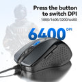 TECKNET USB Wired Mouse, 6-Button Corded Computer Mouse with 4 Adjustable DPI, Optical Computer Mice with Ergonomic Design and 5FT Cord for Laptop, Chromebook, PC, Desktop, Mac, Notebook-Gray 🍁 All In One Marketplace Canada