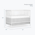 Dream On Me Synergy 5-in-1 Convertible Crib in White, Greenguard Gold Certified, BSA Certified, 3 Mattress Height Settings, Classic Nursery Furniture 🍁 All In One Marketplace Canada