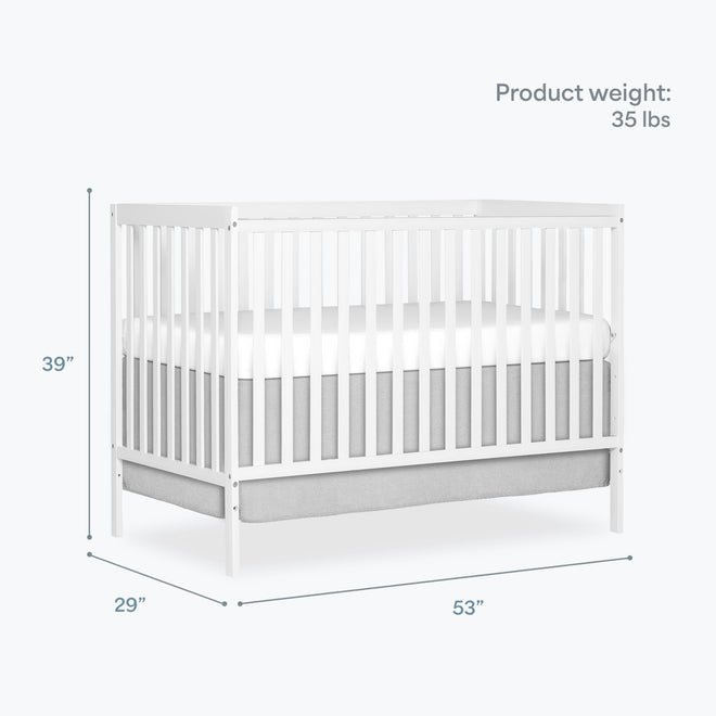 Dream On Me Synergy 5-in-1 Convertible Crib in White, Greenguard Gold Certified, BSA Certified, 3 Mattress Height Settings, Classic Nursery Furniture 🍁 All In One Marketplace Canada