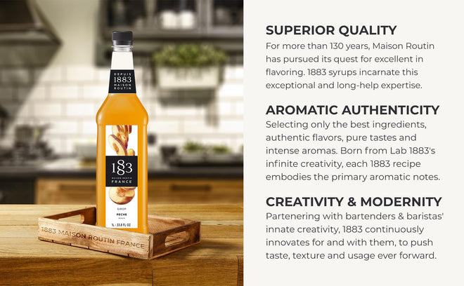 Maison Routin 1883 Peach Syrup, Pet Bottle 1000 Milliliter 🍁 All In One Marketplace Canada