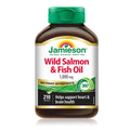 Jamieson Wild Salmon & Fish Oil 1,000 mg, No Fishy Aftertaste, Supports Heart Health and Brain Health. With Wild Alaskan Salmon, EPA, and DHA, Non-GMO, Gluten-Free, Proudly Canadian, 210 Softgels 🍁 All In One Marketplace Canada