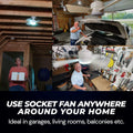 Socket Fan Light AS SEEN ON TV – Ceiling Fan with Lights and Remote, Ceiling Fan with Lights for Bedroom, Ventilateur Plafond, Screws into Light Socket, Ceiling Fans with 3 Light/Fan Modes 🍁 All In One Marketplace Canada