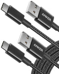 Anker Cable [2 Pack, 10FT], USB A to USB C Cable for Samsung Galaxy S10 S10+, LG V30, Beats Fit Pro and More (Black) 🍁 All In One Marketplace Canada