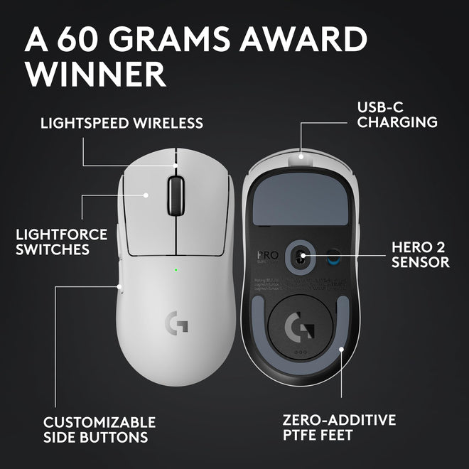 Logitech G PRO X Superlight 2 Wireless Gaming Mouse - White 🍁 All In One Marketplace Canada