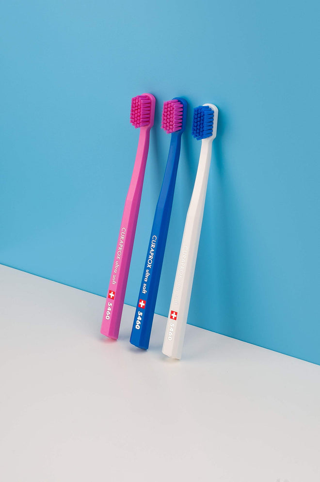 Curaprox CS 5460 Ultra Soft Toothbrush (3-Pack Bilingual) - Gentle Soft Bristles Tooth Brush for Sensitive Gums - Premium Swiss Oral Care Recommended by Dentists - For Adults & Teens 🍁 All In One Marketplace Canada