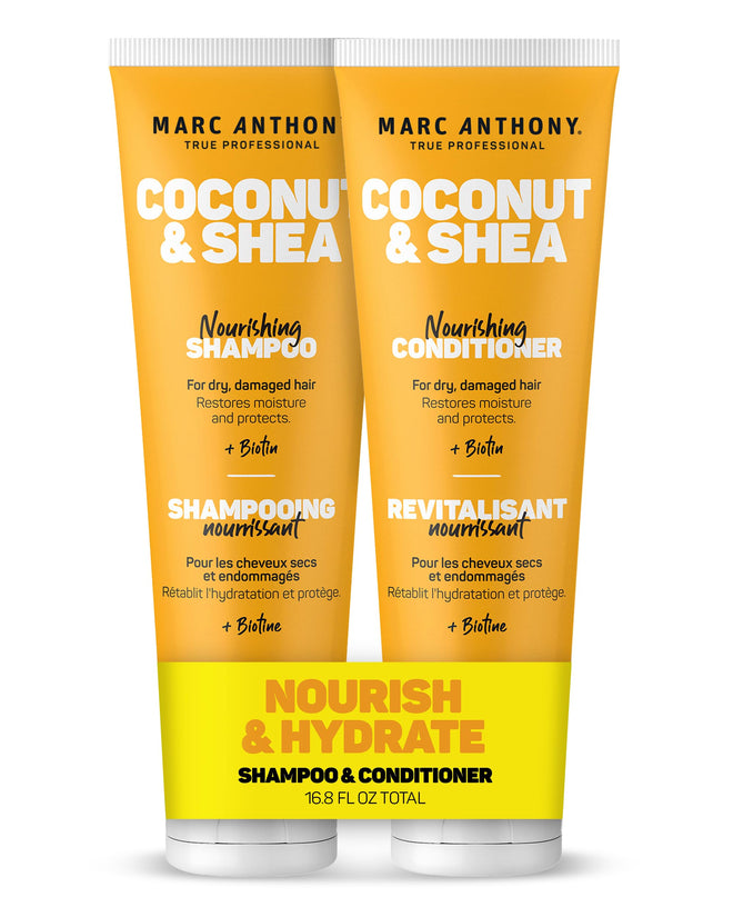 Marc Anthony Coconut Oil & Shea Butter Shampoo & Conditioner – Biotin & Keratin - Sulfate Free, Color Safe, Anti Frizz Hair Shampoo & Conditioner Gift Set for Dry Damaged Hair 🍁 All In One Marketplace Canada