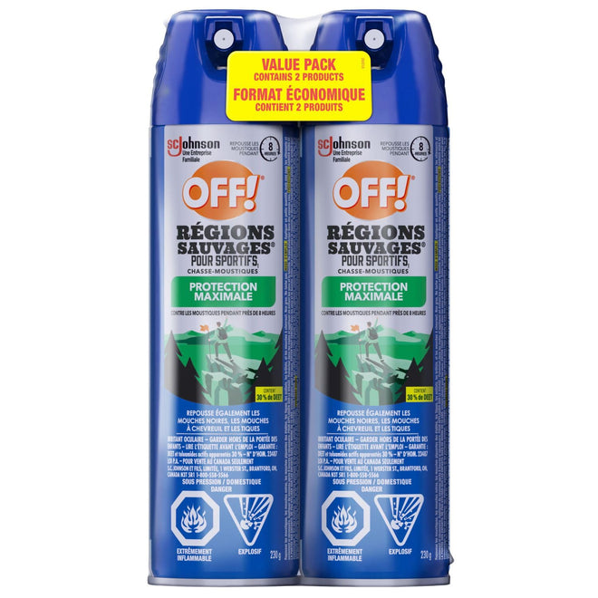 OFF Deep Woods Insect and Mosquito Bug Spray Repellent for Sportsmen, Camping, Safe for Clothing, 230g, 2pk, (Packaging May Vary) 🍁 All In One Marketplace Canada