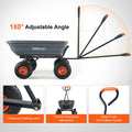 VEVOR Dump Cart, Poly Garden Dump Cart with Easy to Assemble Steel Frame, Dump Wagon with 2-in-1 Convertible Handle, Utility Wheelbarrow 600 lbs Capacity, 10 inch Tires 🍁 All In One Marketplace Canada