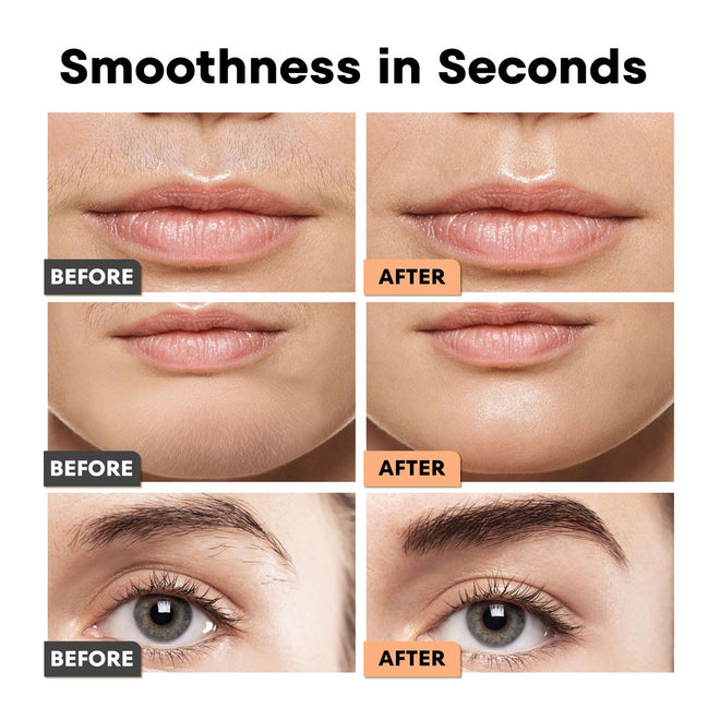 VG VOGCREST Eyebrow Facial Trimmer: 2 in1 Rechargeable Facial Hair Removal and Eyebrow Shaver - Face Lips Body Painless Facial Razor with Built-in LED Light (Rose Gold) 🍁 All In One Marketplace Canada