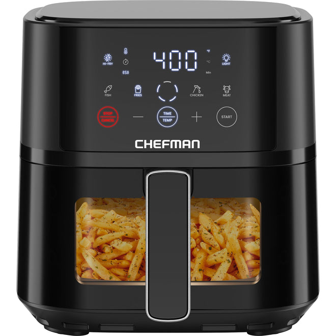 Chefman Air Fryer – 4 QT Compact Airfryer for Quick & Easy Meals, Features Hi-Fry Technology for Extra Crisp, Easy-View Window, Touch Controls with 4 Presets, Nonstick & Dishwasher Safe Basket - Black 🍁 All In One Marketplace Canada