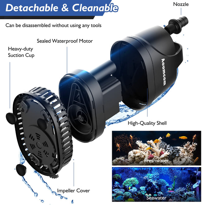 Aoumcom 200GPH Submersible Water Pump, 10W Water Fountain Pump, Aquarium Pump, 750L/H Water Pump with 7ft Power Cord for Garden Fountain, Water Table, Waterfall, Fish Tank, Pond, Hydroponics 🍁 All In One Marketplace Canada