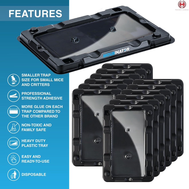 MOUSINATOR Mouse Glue Traps, 12-Pack, Heavier Plastic Glue Trap with Extra-Strong Adhesive for Small Mice, Sticky Mouse Trap for Indoor, Easy & Ready-to-Use 🍁 All In One Marketplace Canada
