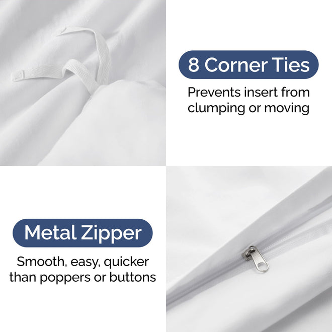 Duvet Cover King Size Set - Extra Soft King Size Duvet Cover 104 x 90 with 2 Pillow Shams - Hotel Luxury, Easy Care and Fade Free with Zipper Closures & Ties - Comfy, Breathable Bedding Set (White) 🍁 All In One Marketplace Canada