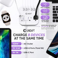 Unidapt European Plug Adapter, Unidapt US to UK Europe Power Strip for EU/UK/US with USB C and 4 USB Ports, 3 AC Outlets, Wall Mountable, 5ft Cord, for Travel Cruise Ship Home (WSS-603) 🍁 All In One Marketplace Canada