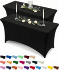 Utopia Kitchen Spandex Tablecloth 2 Pack [6FT, Black] Tight, Fitted, Washable and Wrinkle Resistant Stretch Rectangular Patio Table Cover for Event, Wedding, Banquet & Parties [72Lx30Wx30H] Inch 🍁 All In One Marketplace Canada
