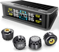 Flydew RV Tire Pressure Monitoring System (TPMS) - TPMS sensors Set of 4 | Solar/USB Charger | LCD Display | for RV/Truck/SUV/MPV/Sedan | TPMS Kit 🍁 All In One Marketplace Canada