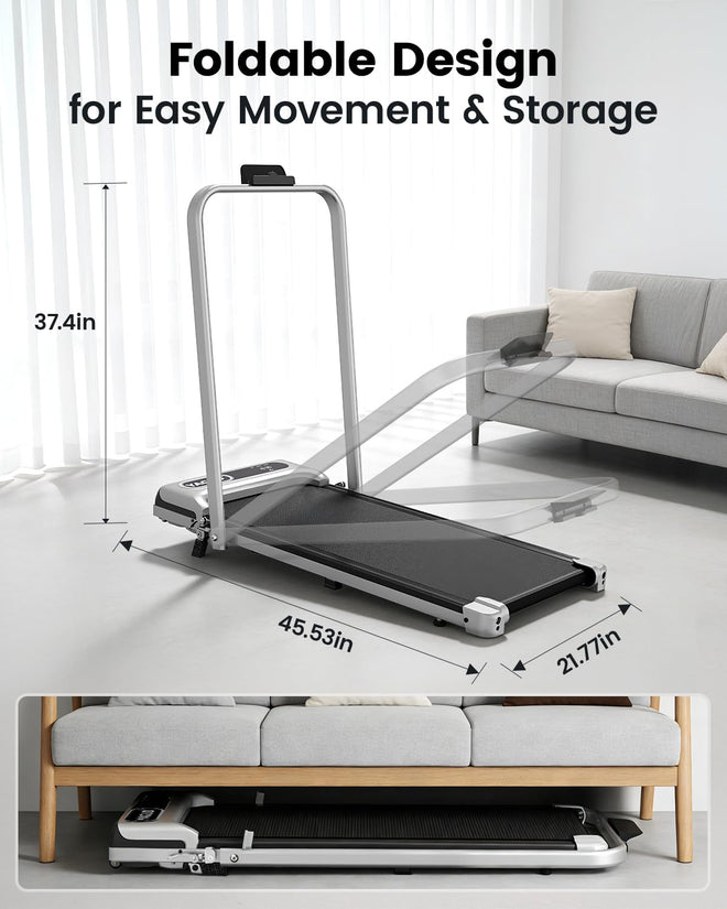 Yagud Walking Pad with 8% Incline, 3 in 1 Treadmill for Home & Office, 2.5HP Under Desk Treadmill with Handle, Portable Treadmill with Remote Control & Led Display, No Installation 🍁 All In One Marketplace Canada