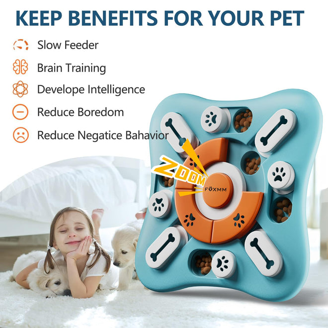 FOXMM Interactive Dog Treat Puzzle Toys for IQ Training & Mental Stimulating,Fun Slow Feeder,Large Medium Small Dogs Enrichment Toys with Squeak Design 🍁 All In One Marketplace Canada