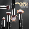 BEAKEY Makeup Brush Set Professional for Eye and Face, Foundation Blending, Eyeshadow, Concealer, Eye Shadow with 2 Blender Sponge, Paper Case 🍁 All In One Marketplace Canada