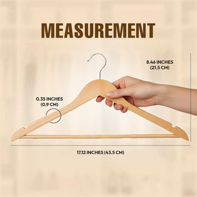 Utopia Home Premium Wooden Hangers 20 Pack - Heavy Duty & Durable Coat Hanger - Wood Hanger with 360-Degree Rotatable Hook - Clothes Hangers with Non-Slip Shoulder Notches For Shirts & Coats (Natural) 🍁 All In One Marketplace Canada