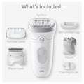 Braun Silk-épil 7 Epilator, Wet and Dry, Wide Head, Includes Shaver Head and Trimmer Comb, SE7-041, Silver 🍁 All In One Marketplace Canada