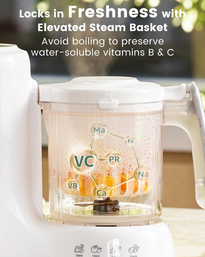 Grownsy Baby Food Maker with Steam Basket, One Step Baby Food Processor Steamer Puree Blender Grinder Mills Machine, Auto Cooking Grinding and Sterilizing for Healthy Homemade Food, BPA-Free 🍁 All In One Marketplace Canada