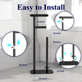 Kitsure Toilet Paper Roll Holder Free Standing – Rustproof Metal Toilet Paper Stand for 4 Rolls with Anti-Slip Base and Shelf for Phone & Small Items, Black, 63.0 x 23.5 x 15.0 cm 🍁 All In One Marketplace Canada