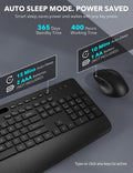 Wireless Keyboard and Mouse Combo - Full-Sized Ergonomic Keyboard with Wrist Rest, Phone Holder, Silent 2.4GHz Cordless Keyboard Mouse for Computer, Laptop, PC, Mac, Windows (Black, 1 Pack) 🍁 All In One Marketplace Canada