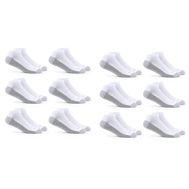 Fruit of the Loom mens 12 Pair Pack Dual Defense Cushioned Socks, White/Grey, 6-12 🍁 All In One Marketplace Canada