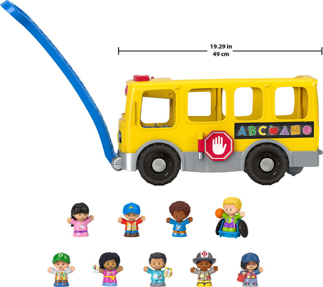Fisher-Price Little People Toddler Toy Big Yellow School Bus & Community Heroes Set, Musical Pull-Along Vehicle & Figures for Kids Ages 1+ Years 🍁 All In One Marketplace Canada