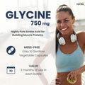 Herba Glycine Supplement 750mg - 180 Capsules | >99% Ultra Pure Glycine Capsules | Free-form Proteinogenic Amino Acids Supplements | Made in Canada 🍁 All In One Marketplace Canada