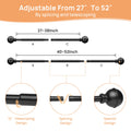 upsimples No Drill Curtain Rods for Window 28 to 48 Inches, 5/8 Inch Diameter Renter Friendly Drapery Rod with Adhesive Brackets without Drilling, Adjustable from 27 to 52 Inches, Black 🍁 All In One Marketplace Canada